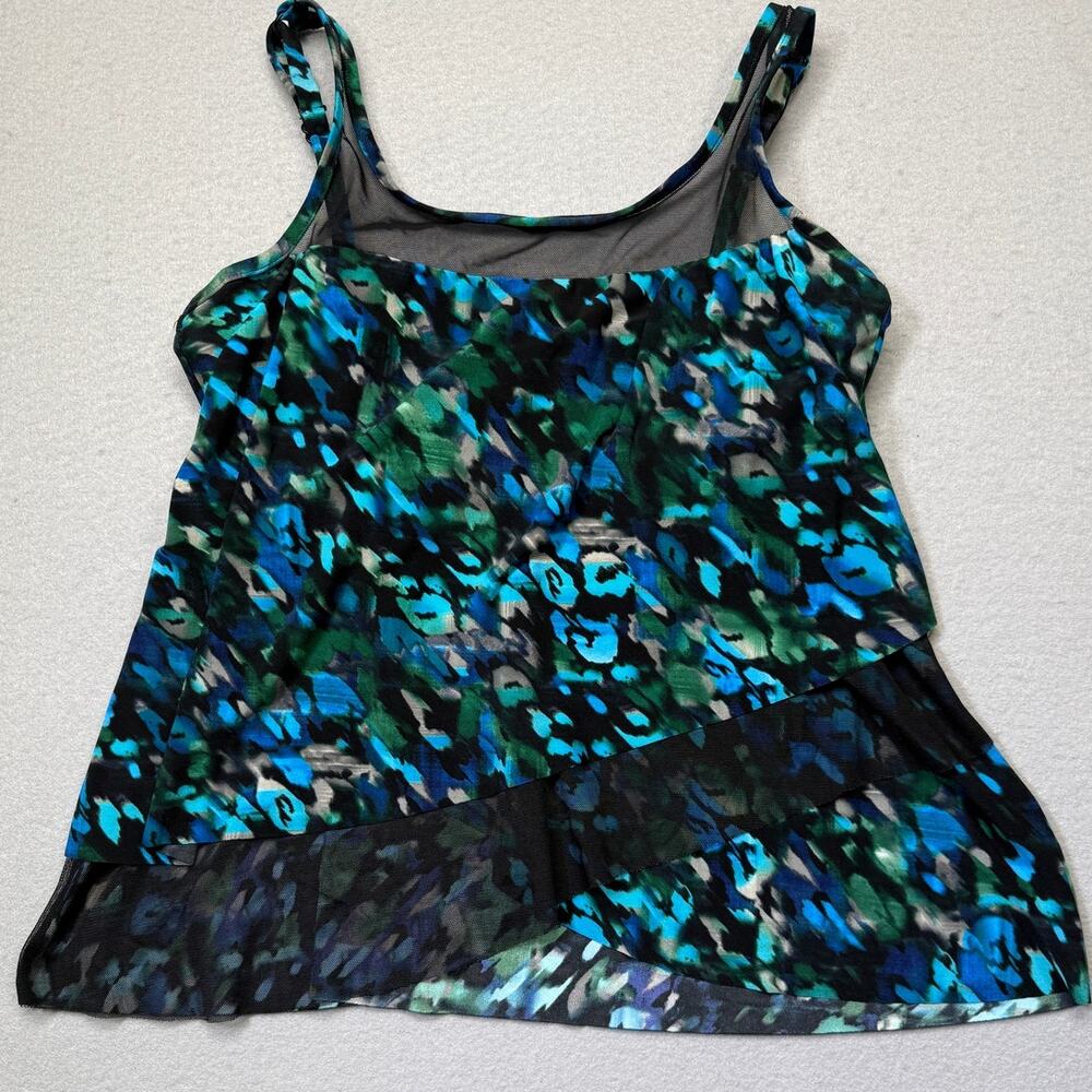 Miraclesuit Tempest Mirage Underwire Tankini Top black/green/blue 10 $142